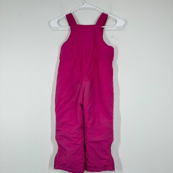 L.L. Bean Girls Size 4T Pink Snow Bibs Snowpants Winter Outdoors Grow Cuffs - Picture 5 of 6